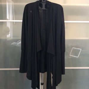 Black merino wool cardigan
